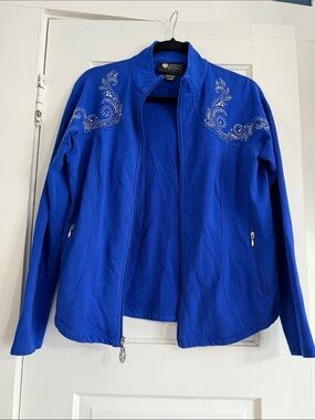 Christine Alexander Royal Blue Rhinestone-Accented Jacket